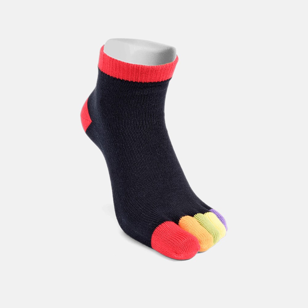 BÄR Zehensocken Rainbow - Schwarz / Rot BÄR Zehensocken Rainbow - Schwarz / Rot