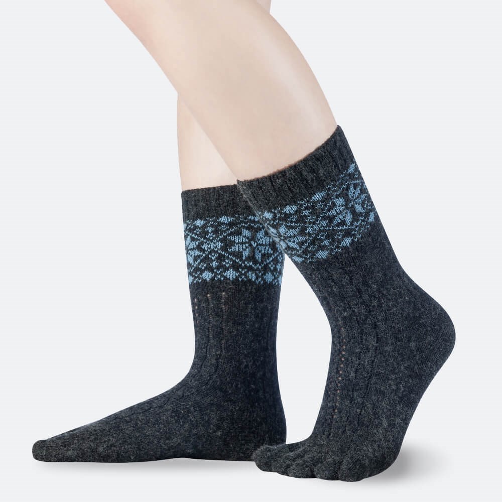 BÄR Snowflakes Zehensocken - Dunkelgrau / Blau BÄR Snowflakes Zehensocken - Dunkelgrau / Blau