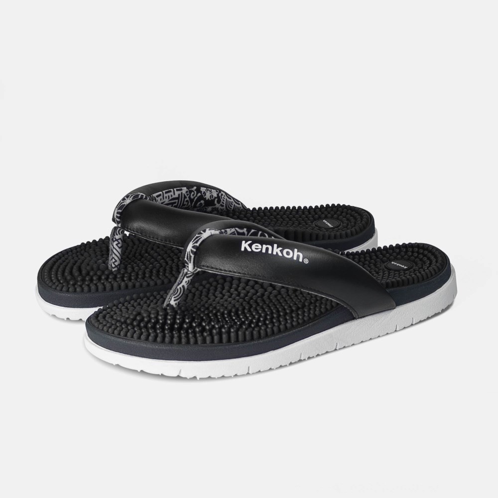 BÄR Fuwa Flip Flop Kenkoh Massage-Sandale - Schwarz