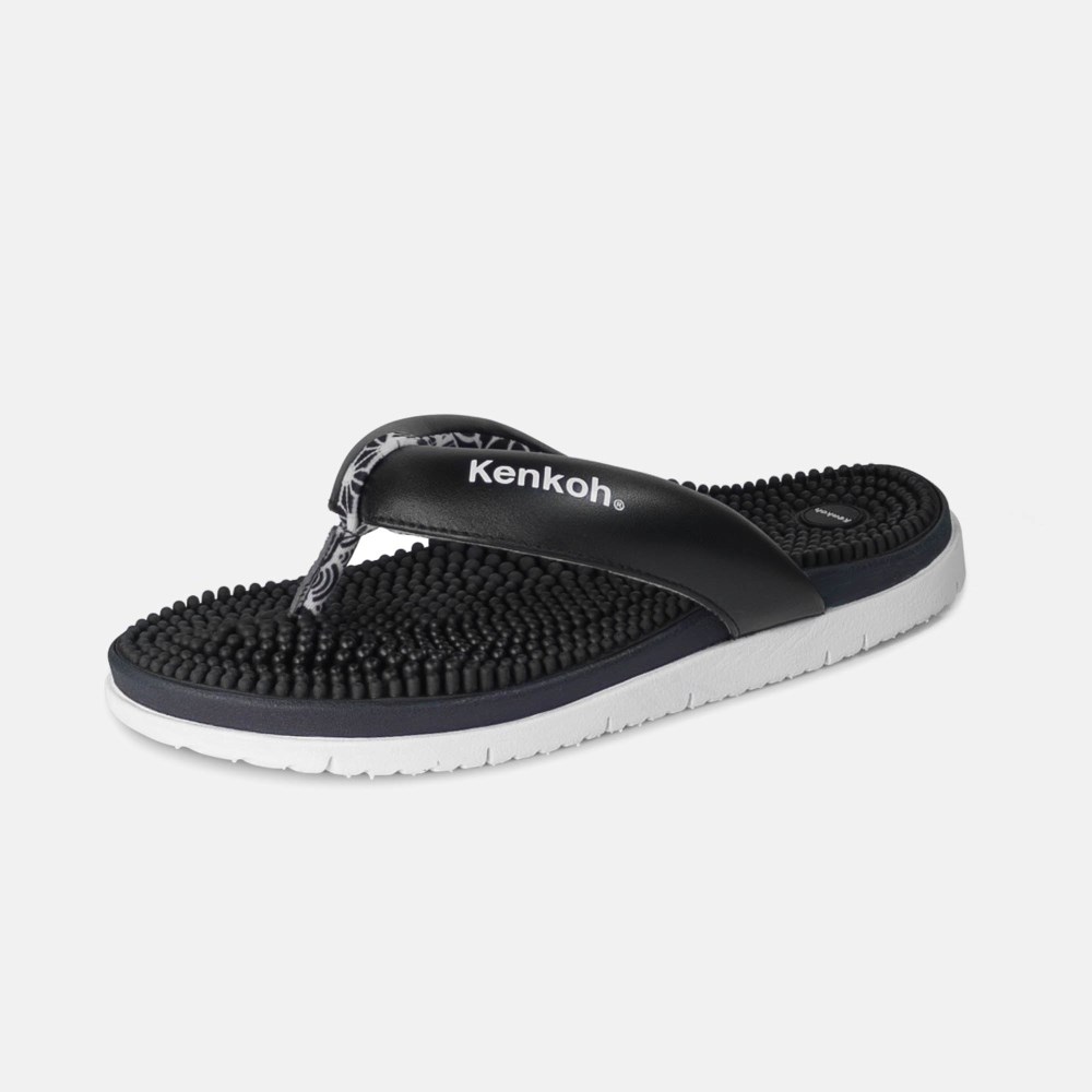 BÄR Fuwa Flip Flop Kenkoh Massage-Sandale - Schwarz